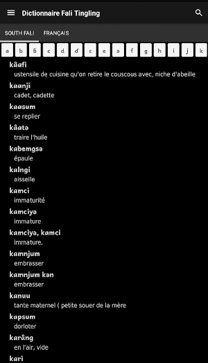 Fali Tingling Dictionary Screenshot 3
