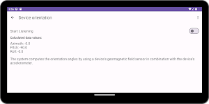 Sensors sample Screenshot 2