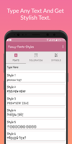 Stylish Text Symbol-Games Nickname Genrator Screenshot 0