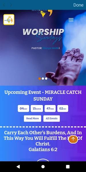 World Restoration Church Screenshot 2