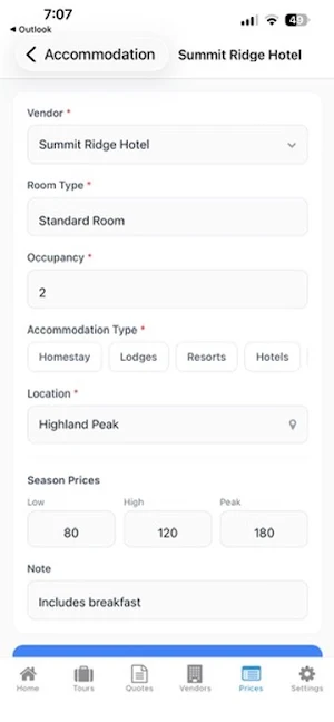 Tour Maker - Trips and Quotes Screenshot 1