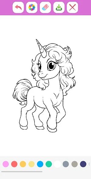 Little Unicorn Coloring Book Screenshot 2