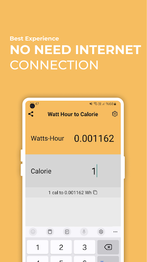 Watt-Hour to Calorie Converter Screenshot 1