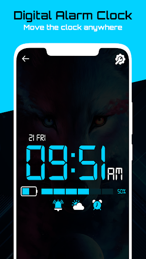 Digital Clock Lock Screen Screenshot 0