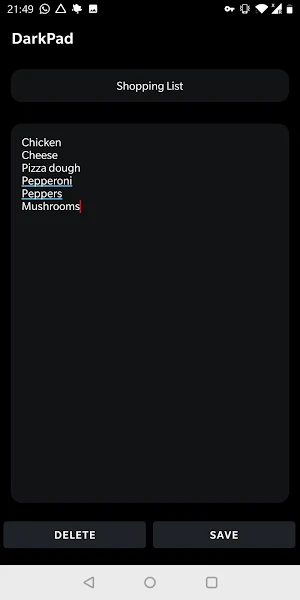 DarkPad - Write Notes in Black! Screenshot 0