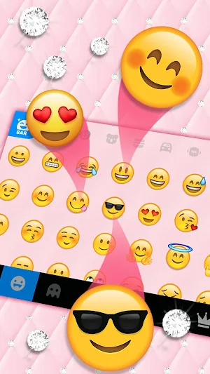 Pink Girly Diamonds Keyboard Theme Screenshot 2