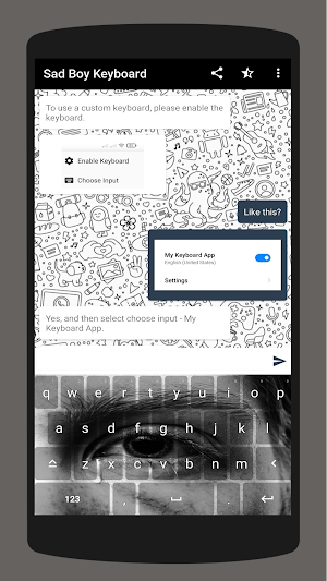 Sad Boy Keyboard Theme Screenshot 3