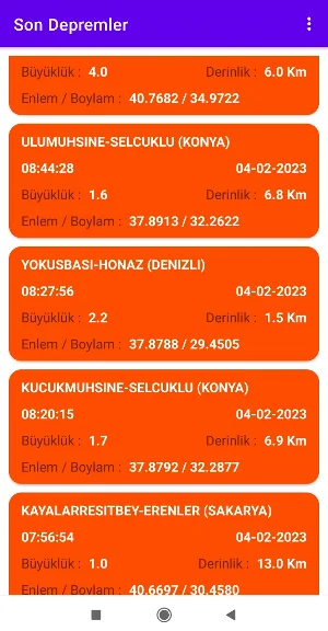 Son Depremler Screenshot 1
