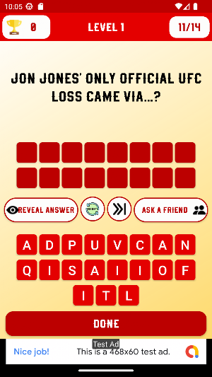 The Ultimate MMA Trivia Game Screenshot 1