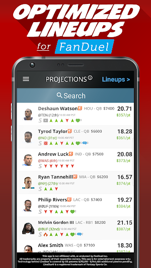 LineStar for FanDuel Screenshot 0