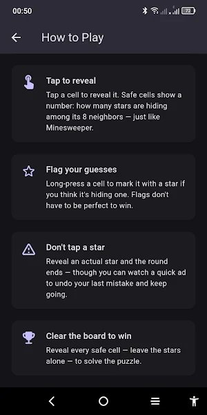 Starsweeper logic puzzle Screenshot 3
