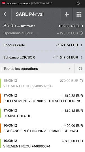 L'Appli Pro Société Générale Screenshot 1