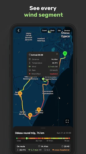 Wind2Ride: Wind Route Planner Screenshot 3