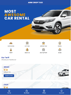 ARNI DROP TAXI - BOOKING APP Screenshot 3
