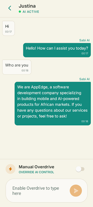 Sabi: AI WhatsApp Business Bot Screenshot 2