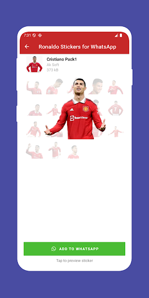 Ronaldo Stickers For WhatsApp Screenshot 3