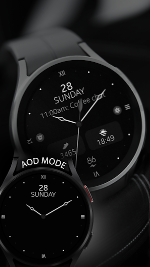 Minimal Black v28 watch face Screenshot 3