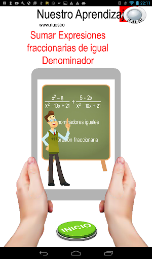 Sumar expresiones fraccionarias igual denominador Screenshot 0