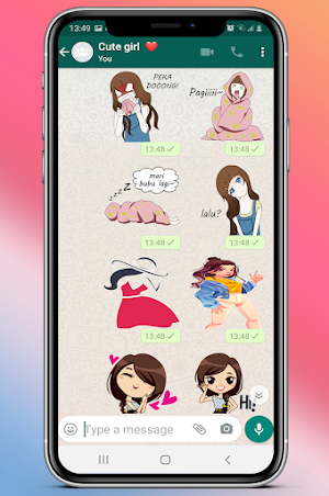 Cute Girly Stickers 2021 WAStickerApps Screenshot 3
