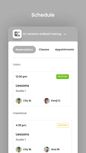 KC Athletics Softball Training Screenshot 2
