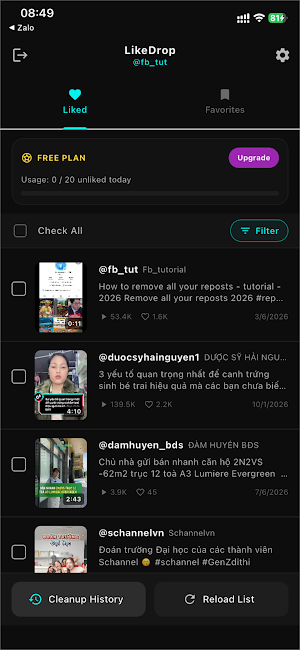 LikeDrop: Remove Like Screenshot 0