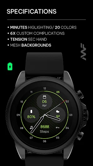 Awf OLED Analog - watch face Screenshot 1