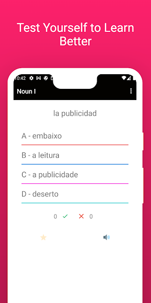 Learn Portuguese Spanish Words Screenshot 3