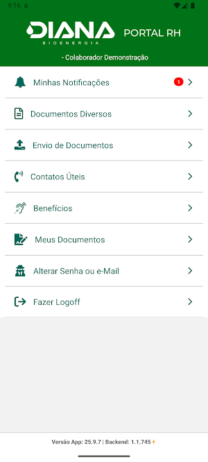Portal RH Diana Bioenergia Screenshot 1