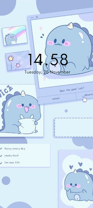 Kawaii Dino Wallpaper 4K Screenshot 1