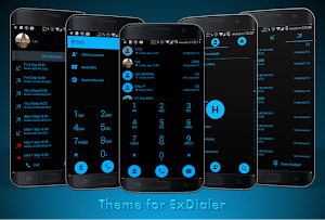 Dialer theme Flat Black Blue for Drupe or ExDialer Screenshot 0