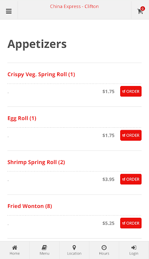 China Express Clifton Ordering Screenshot 1