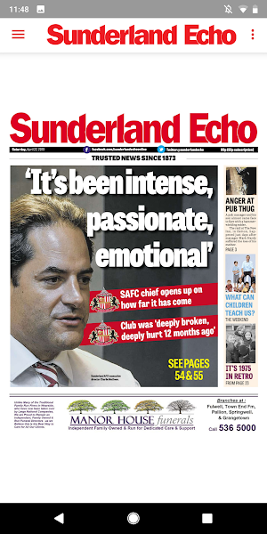 The Sunderland Echo Newspaper Screenshot 1