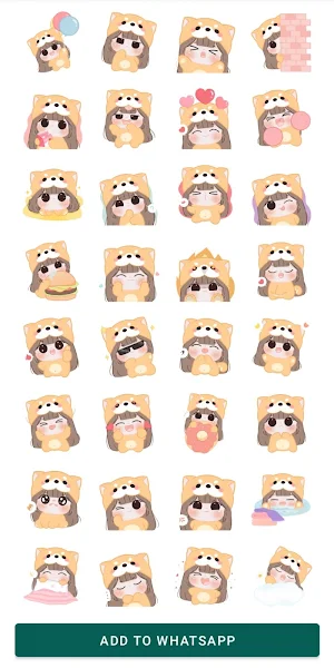 Emoji Cute girls Stickers Screenshot 1