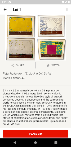 Rivich Auction Screenshot 3