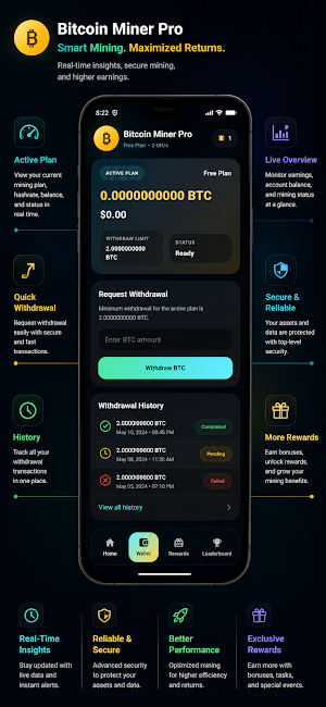 Neo Miner - Bitcoin Miner Pro Screenshot 3