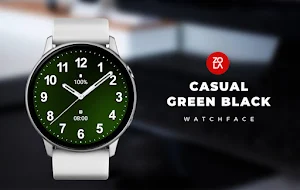 Casual Green Black Watch Face Screenshot 0