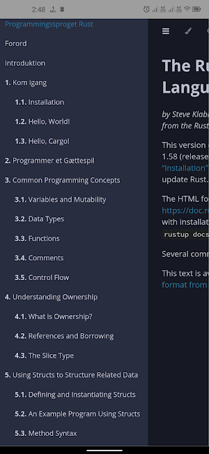 Rust Book Screenshot 1
