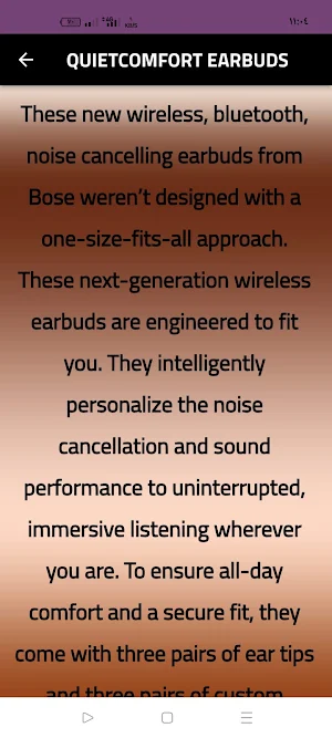 Bose QuietComfort guide Screenshot 2