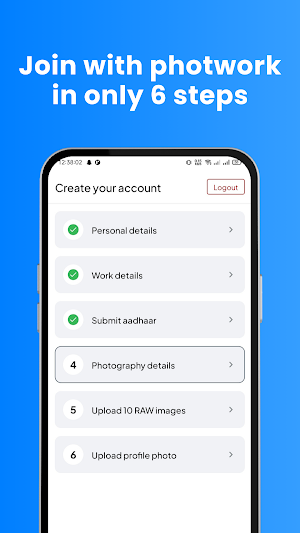 Photwork Partner App Screenshot 1