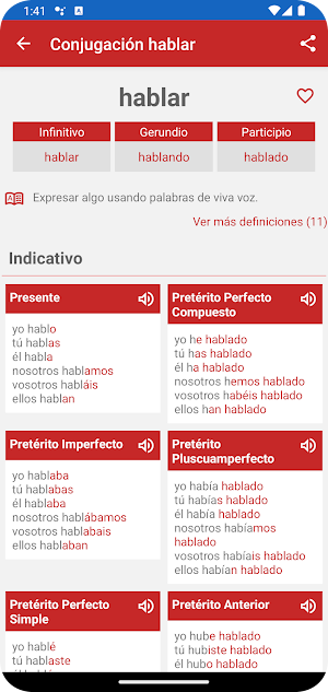 Spanish Verb Conjugation Screenshot 2