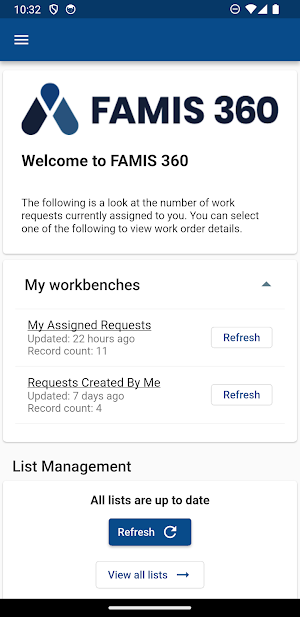 FAMIS 360 Maintenance Screenshot 0