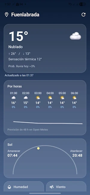 Tiempo - Pronóstico y Widget Screenshot 1