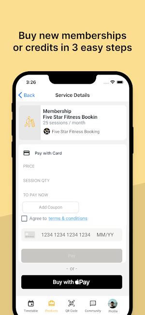Five Star Fitness Booking Screenshot 1