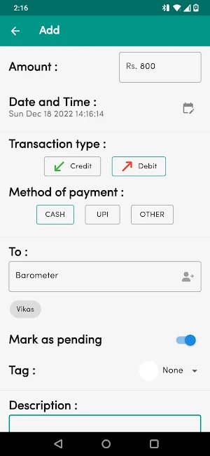 MyTransactions Screenshot 2