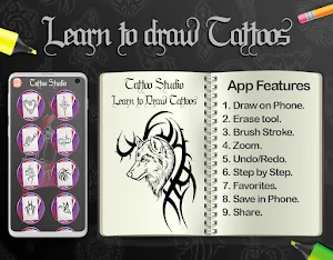 Learn to Draw Tattoos - Tattoo Studio Screenshot 0