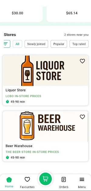 Drinks & Eats Ottawa Delivery Screenshot 2