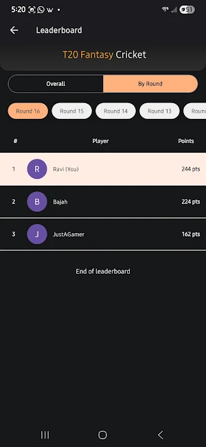 T20 Fantasy Cricket Screenshot 3