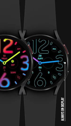 Neon Analog Watch Face 028 Screenshot 2