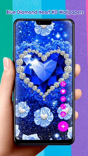 Blue Diamond Hearts Wallpapers Screenshot 0