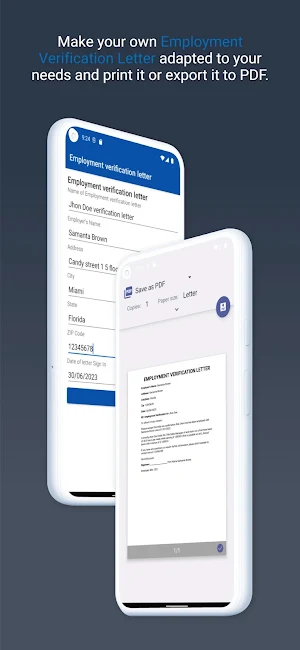 Employment Verification Letter Screenshot 0